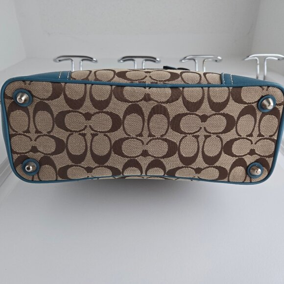 Coach Teal/Turquoise Signature Hampton Bag - Picture 6 of 15